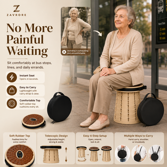 SeatGo Foldable Portable Stool + Cover & Strap included